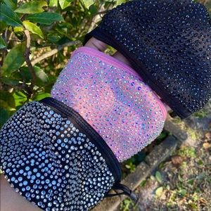 bling face mask now available in 3 colors🖤💕🤍!!!